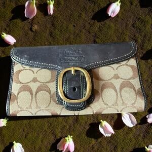 Vintage Coach Bleeker BiFold Wallet Signature Logo Plaid Inside